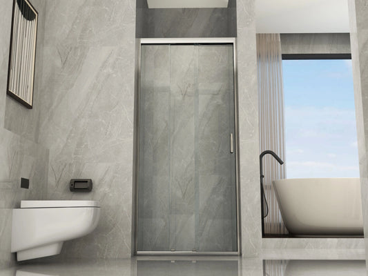 Box Porta Doccia Nicchia in Cristallo 6 mm 1 Lato 3 Ante Scorrevoli Reversibile