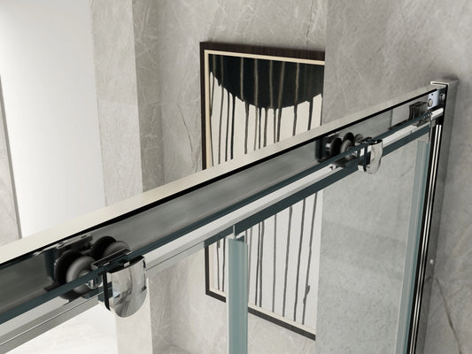 Box Doccia Angolare 3 Lati: 1 Porta Scorrevole Laterale e 2 Fissi in Vetro 6 MM