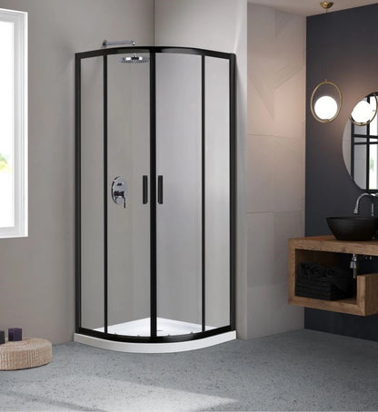 Box Doccia Semicircolare Vetro Trasparente Anticalcare Temperato 6MM Apertura Angolare Doppio Scorrevole 80X80