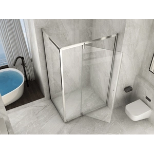 Box Doccia Angolare 2 Lati Vetro 6 MM 1 Porta Semi-Battente ed 1 Fisso