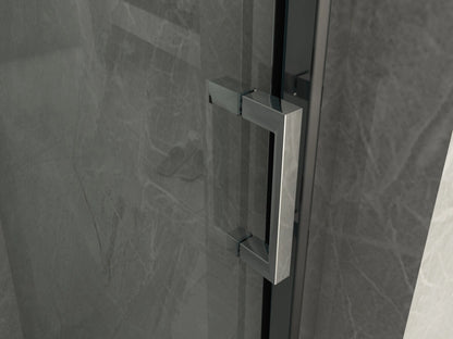 Box Porta Doccia Nicchia in Cristallo 6 mm 1 Lato 3 Ante Scorrevoli Reversibile