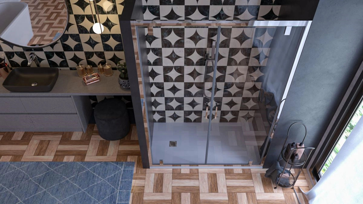 Porta Saloon Vetro 6MM Apertura Interno Esterno H 190