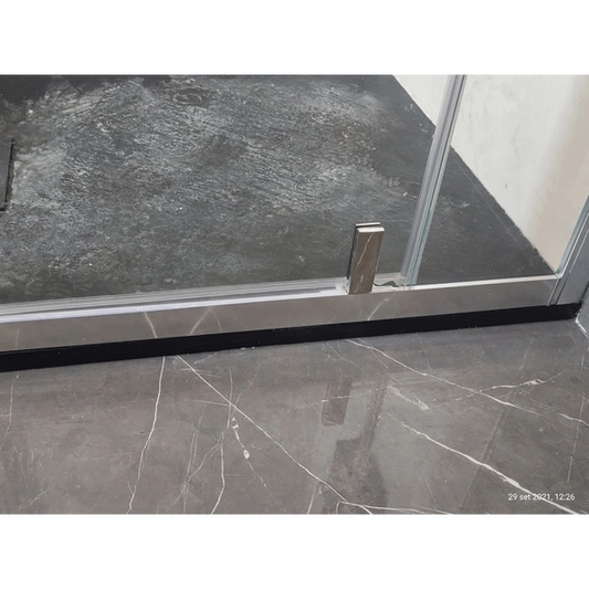 Box Doccia Angolare 2 Lati Vetro 6 MM  TRASPARENTE, 1 Porta Saloon Western ed 1 Fisso